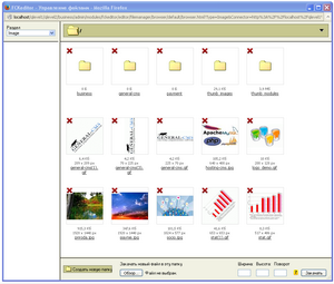 Скриншот работа с Файловой системой сайта General-CMS